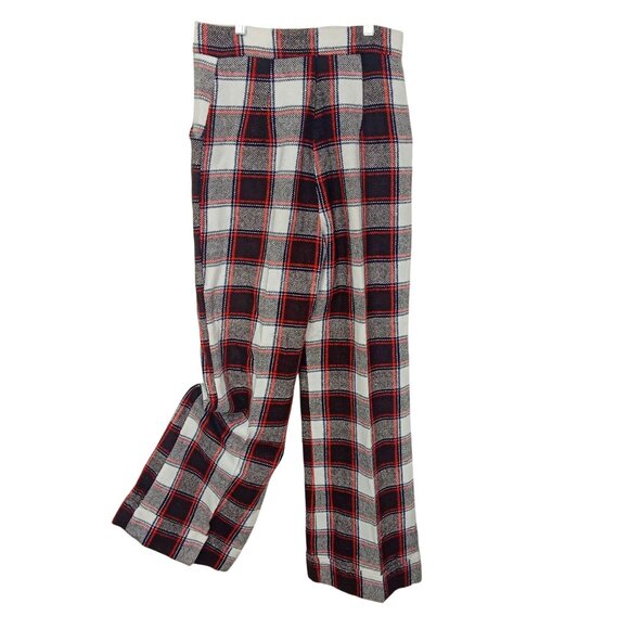 Vintage 60s-70s JC Penney Fashions Plaid Pants WideLeg Cuff Highrise Pocket (14) - Picture 7 of 11